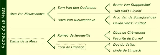 Stammbaum Romeo de la Mess
